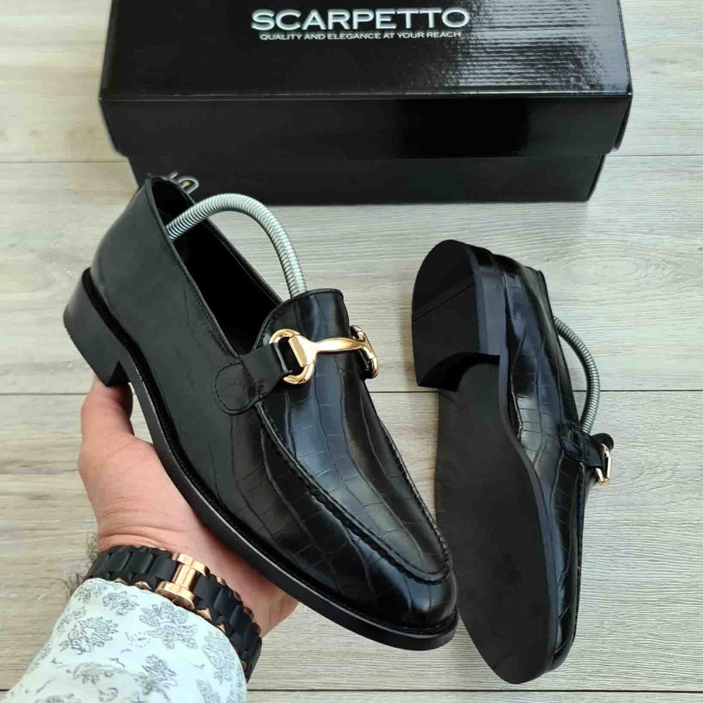 Black Men's Genuine Leather Loafer